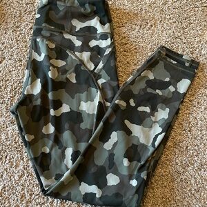 Athleta Camo Leggings - Green, Black, and Gray